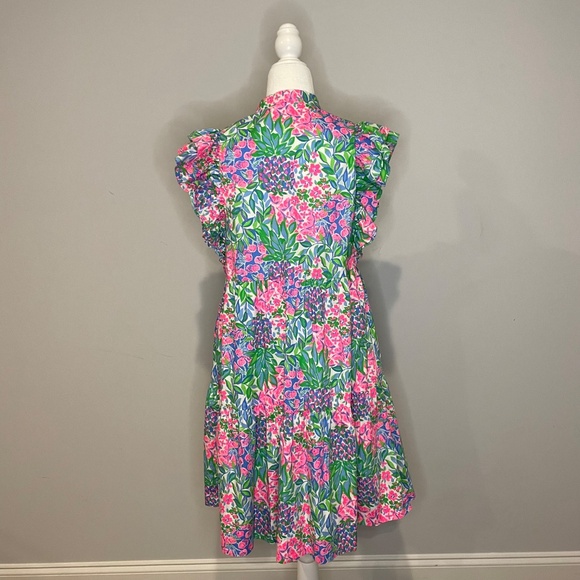 Lilly Pulitzer Pink and Green Floral Midi Dress - Picture 5 of 8